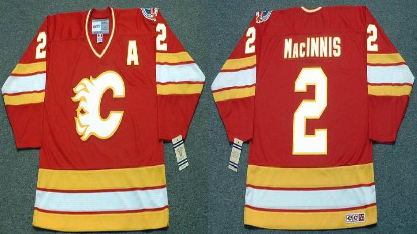 2019 Men Calgary Flames 2 Macinnis red CCM NHL jerseys